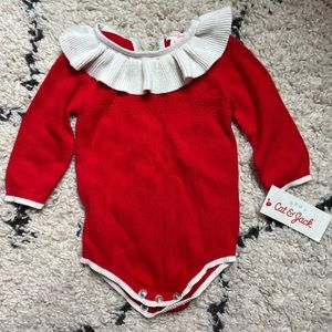 Cat & Jack red ruffle neck one piece